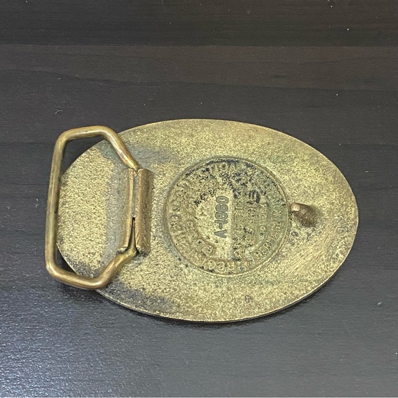 Vintage NOCONA Co. Bullet Stud Leather Belt with Eagle Brass Belt Buckle Size 38 - Picture 11 of 15